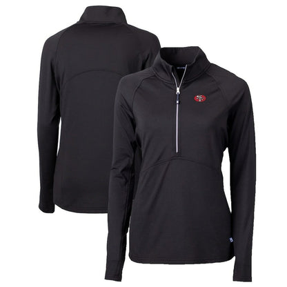 San Francisco 49ers Cutter & Buck Women's Throwback Logo Adapt Eco Knit Stretch Recycled Half-Zip Pullover Top - Black discount