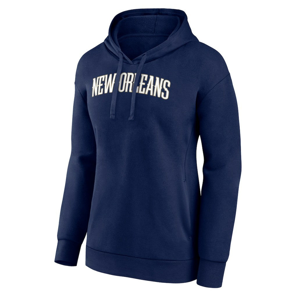 New Orleans Pelicans Women's Wordmark Alt Pullover Hoodie - Navy sale
