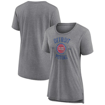 Detroit Pistons Women's Heritage Tri-Blend T-Shirt sale - Heather Gray on sale