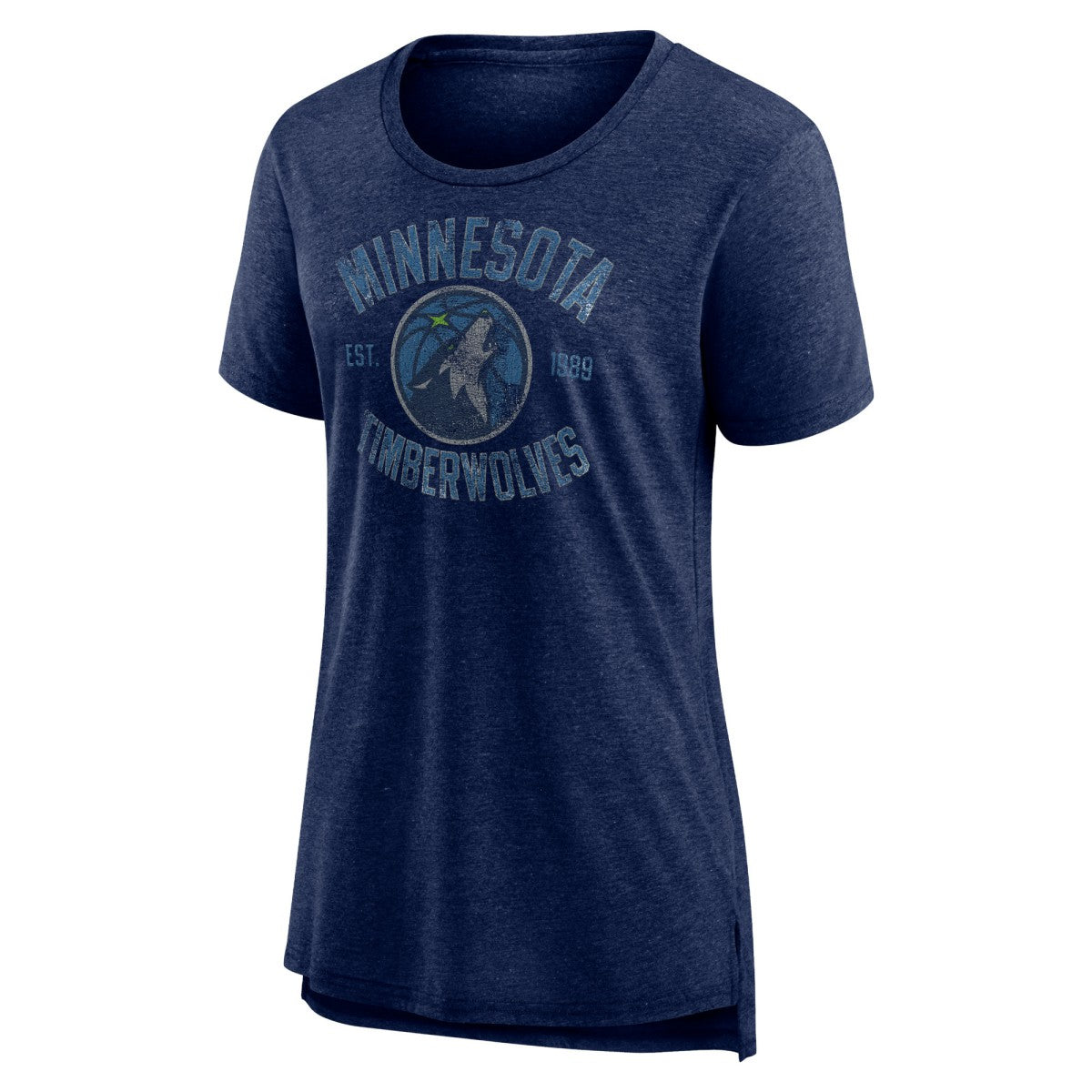 Minnesota Timberwolves Women's Heritage Tri-Blend T-Shirt - Heather Navy on sale