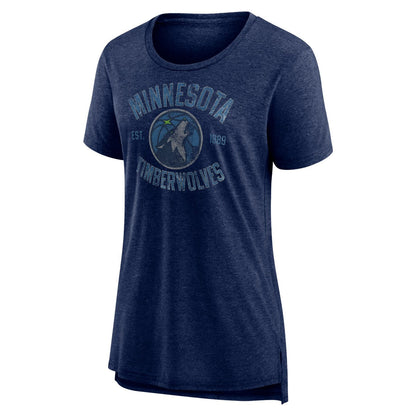 Minnesota Timberwolves Women's Heritage Tri-Blend T-Shirt - Heather Navy on sale