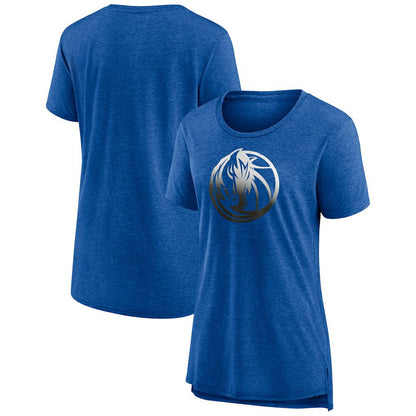 Dallas Mavericks Women's Gradient Logo Tri-Blend T-Shirt sale - Heather Royal for sale