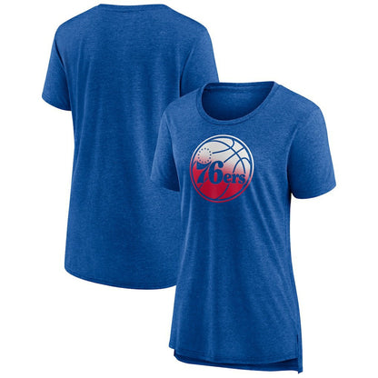 Philadelphia 76ers Women's Gradient Logo Tri-Blend T-Shirt - Heather Red outlet