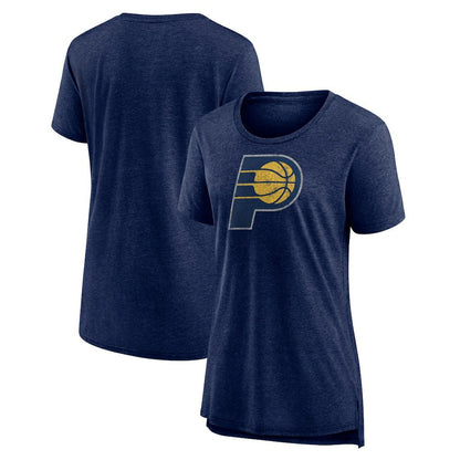 Indiana Pacers Women's Distressed Logo Tri-Blend T-Shirt - Heather Navy online
