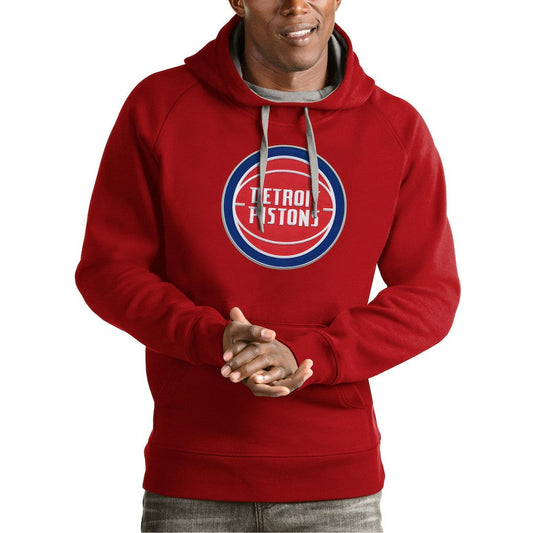 Detroit Pistons Antigua Team Logo Victory Pullover Hoodie sale - Red on sale