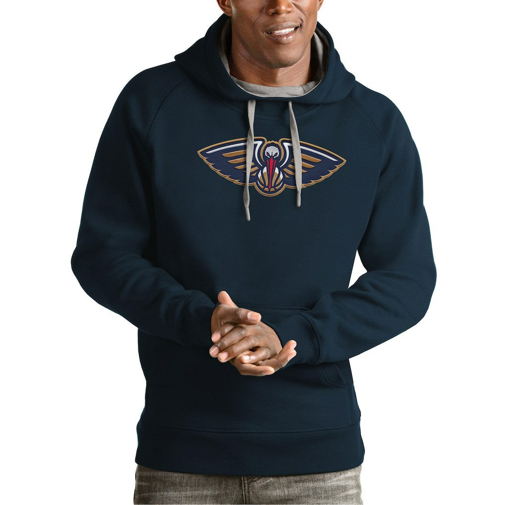 New Orleans Pelicans Antigua Team Logo Victory Pullover Hoodie - Navy on sale
