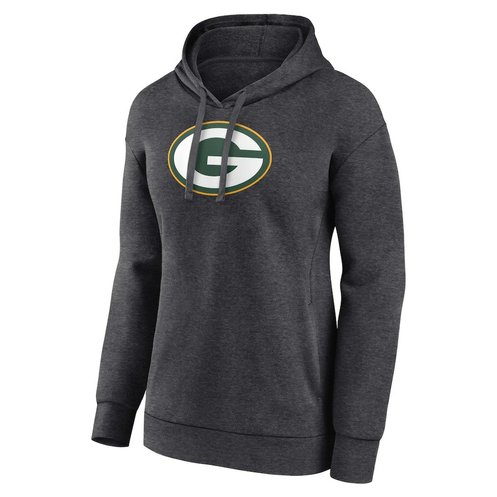 Green Bay Packers Women's Primary Logo Pullover Hoodie - Charcoal cheap