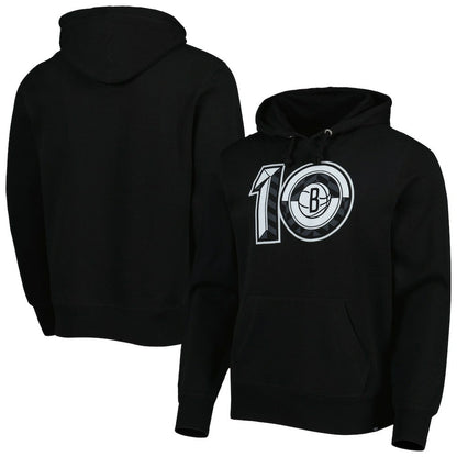 Brooklyn Nets '47 10th Anniversary Headline Pullover Hoodie - Black | 47 brand for sale
