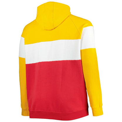 Kansas City Chiefs New Era Big & Tall Current Colorblock Raglan Fleece Pullover Hoodie - Red/Gold sale