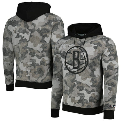 Brooklyn Nets Hugo Boss Camo Pullover Hoodie - Black for sale