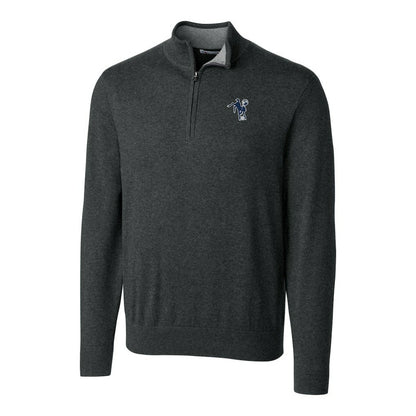 Indianapolis Colts Cutter & Buck Throwback Logo Lakemont Tri-Blend Big & Tall Quarter-Zip Pullover Sweater - Heather Charcoal cheap