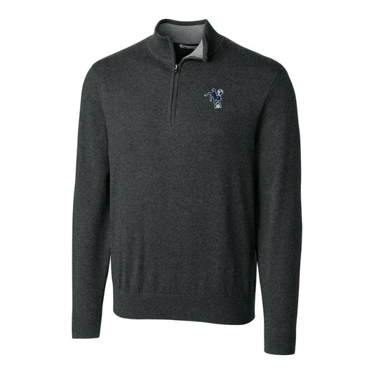 Indianapolis Colts Cutter & Buck Throwback Logo Lakemont Tri-Blend Big & Tall Quarter-Zip Pullover Sweater - Heather Charcoal cheap