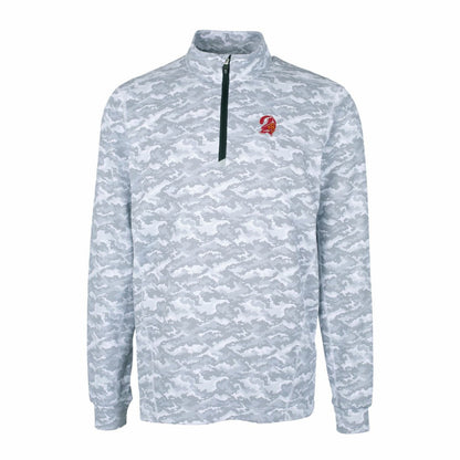 Tampa Bay Buccaneers Cutter & Buck Throwback Logo Big & Tall Traverse Camo Print Stretch Quarter-Zip Pullover Top - Charcoal on sale