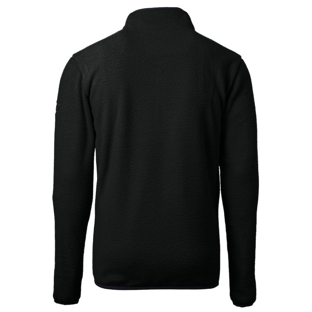New Orleans Saints Cutter & Buck Throwback Eco Sherpa Fleece Quarter-Zip Pullover Jacket - Black sale