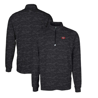 San Francisco 49ers Cutter & Buck Throwback Logo Traverse Camo Print Stretch Quarter-Zip Pullover Top - Black online