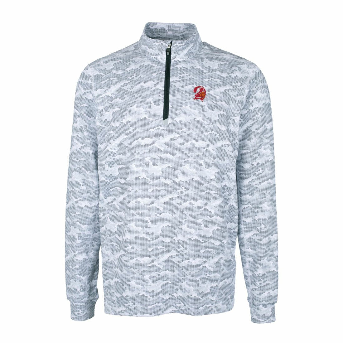 Tampa Bay Buccaneers Cutter & Buck Throwback Logo Traverse Camo Print Stretch Quarter-Zip Pullover Top - Charcoal sale