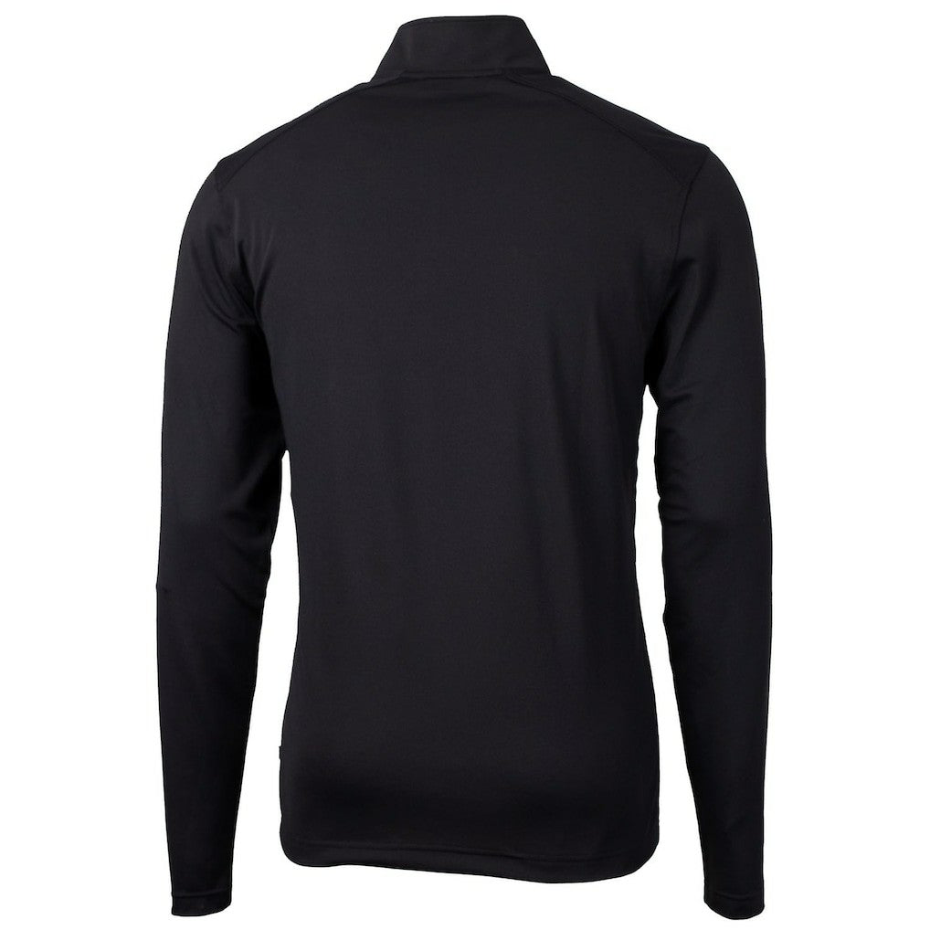 San Francisco 49ers Cutter & Buck Throwback Logo Virtue Eco Pique Recycled Quarter-Zip Pullover Top - Black for sale