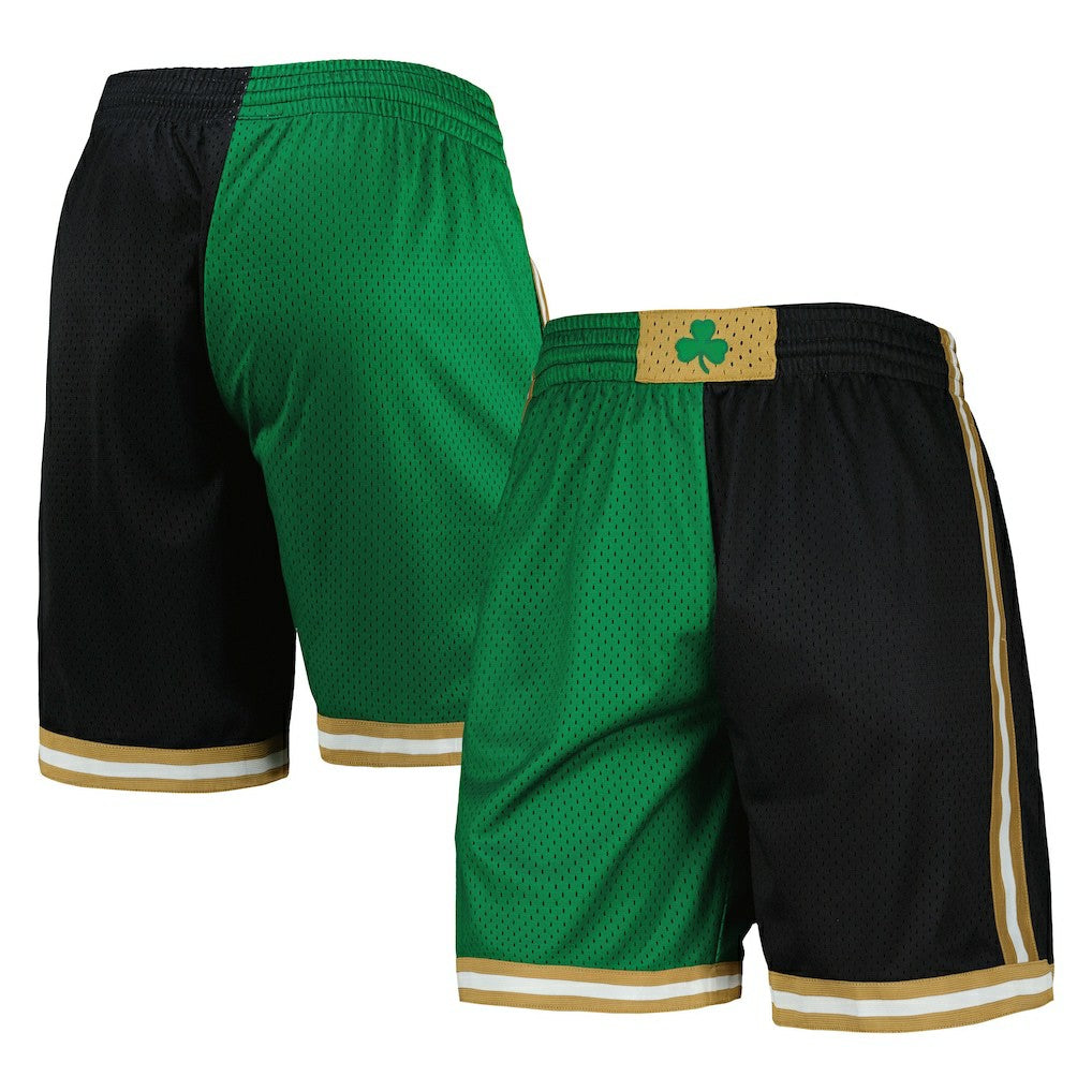 Boston Celtics Hardwood Classics 2007 Split Swingman Shorts - Kelly Green/Black | Mitchell & Ness online