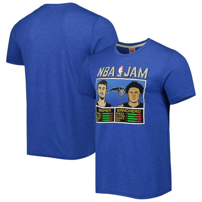 Franz Wagner & Paolo Banchero Orlando Magic Homage NBA Jam Tri-Blend T-Shirt - Blue on sale