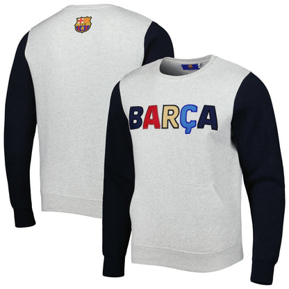 Barcelona Kangaroo Pullover Sweatshirt - Gray/Navy sale