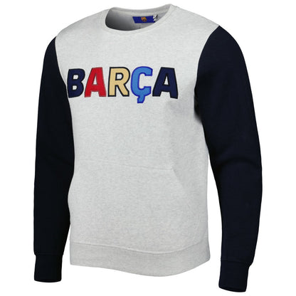 Barcelona Kangaroo Pullover Sweatshirt - Gray/Navy sale