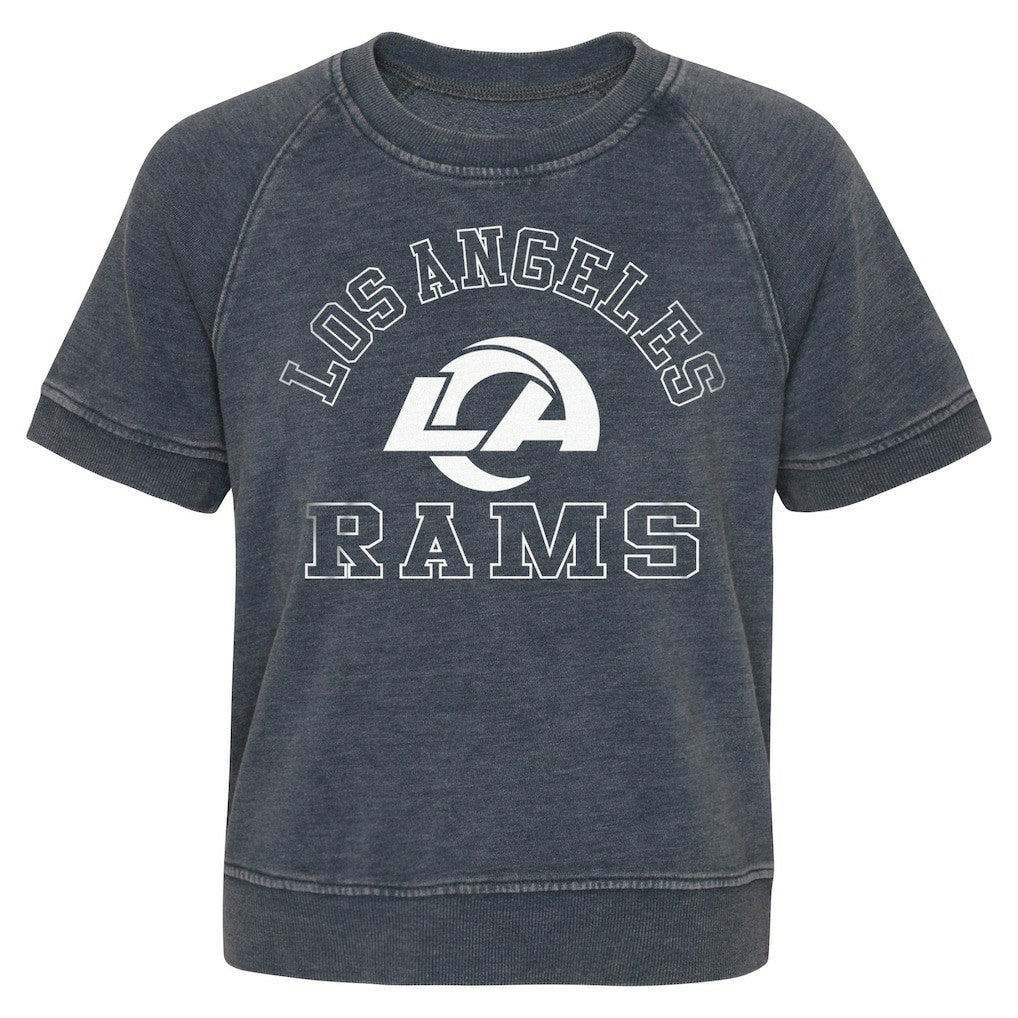 Los Angeles Rams Girls Juniors Cheer Squad Raglan T-Shirt - Heather Charcoal on sale