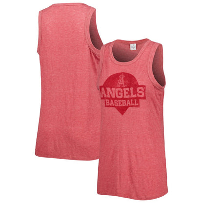 Los Angeles Angels Soft as a Grape Women's Tri-Blend Tank Top - Red