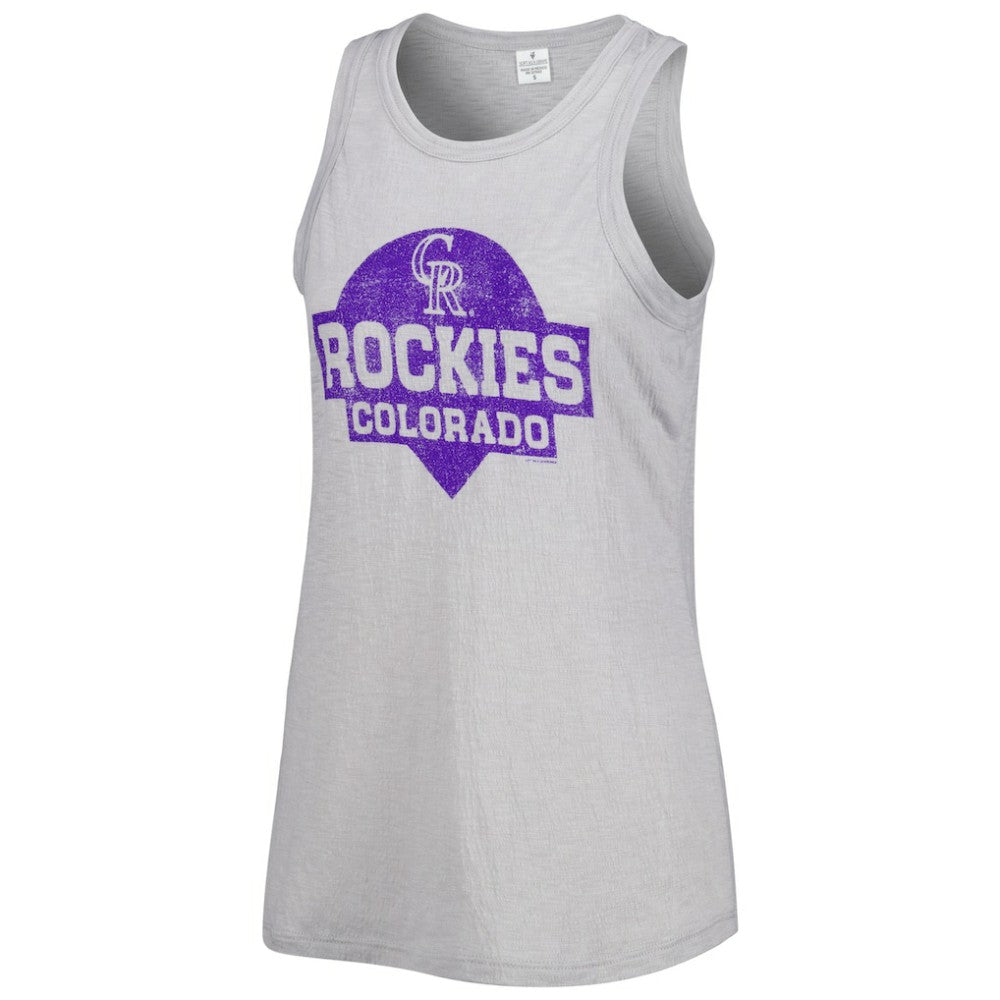 Colorado Rockies Soft as a Grape Women's Tri-Blend Tank Top - Gray