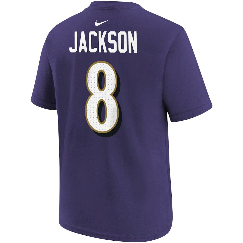 Lamar Jackson Baltimore Ravens Youth Player Name & Number T-Shirt - Purple | Nike sale