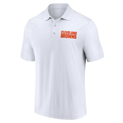 Cleveland Browns Lockup Two-Pack Polo Set - White/Brown for sale