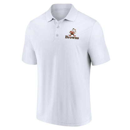 Cleveland Browns Throwback Two-Pack Polo Set - White/Brown on sale