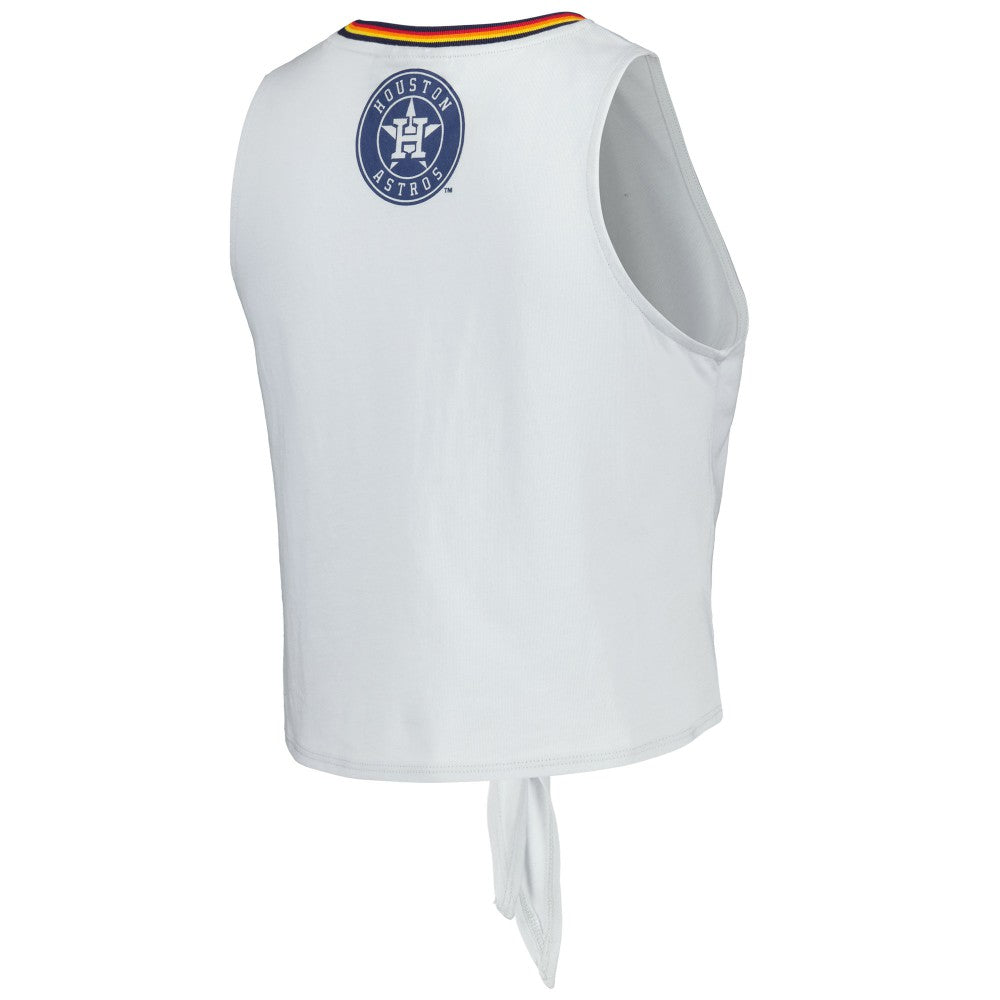 Houston Astros The Wild Collective Women's Twisted Tie Front Tank Top - Gray