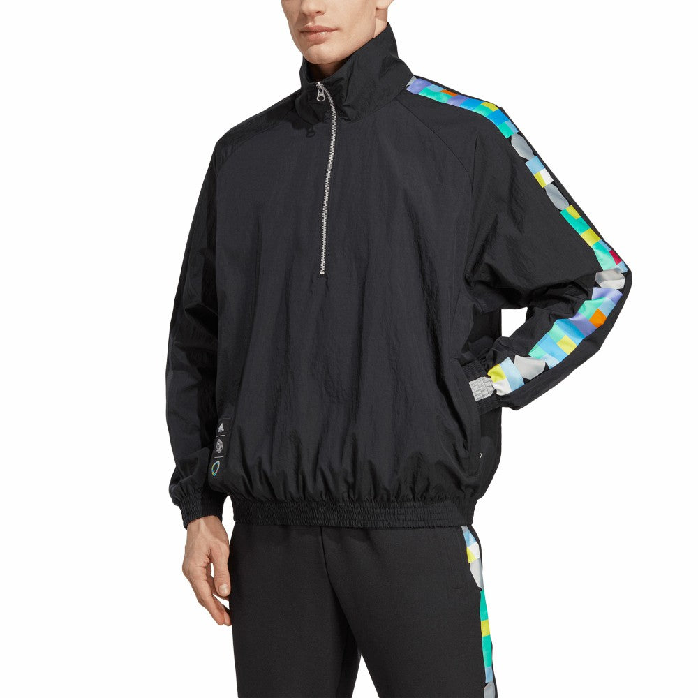 Peter Saville x Manchester United Half-Zip Pullover Jacket – Black | Adidas for sale