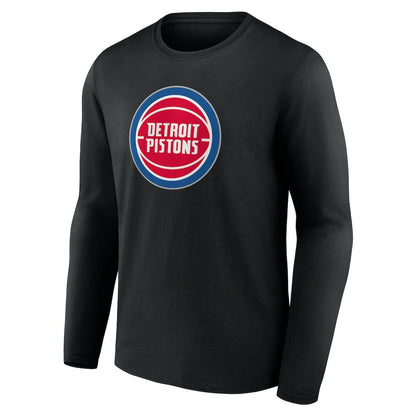 Detroit Pistons Primary Team Logo Long Sleeve T-Shirt sale - Black cheap