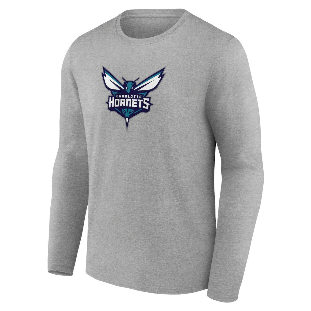 Charlotte Hornets Primary Team Logo Long Sleeve T-Shirt - Gray outlet