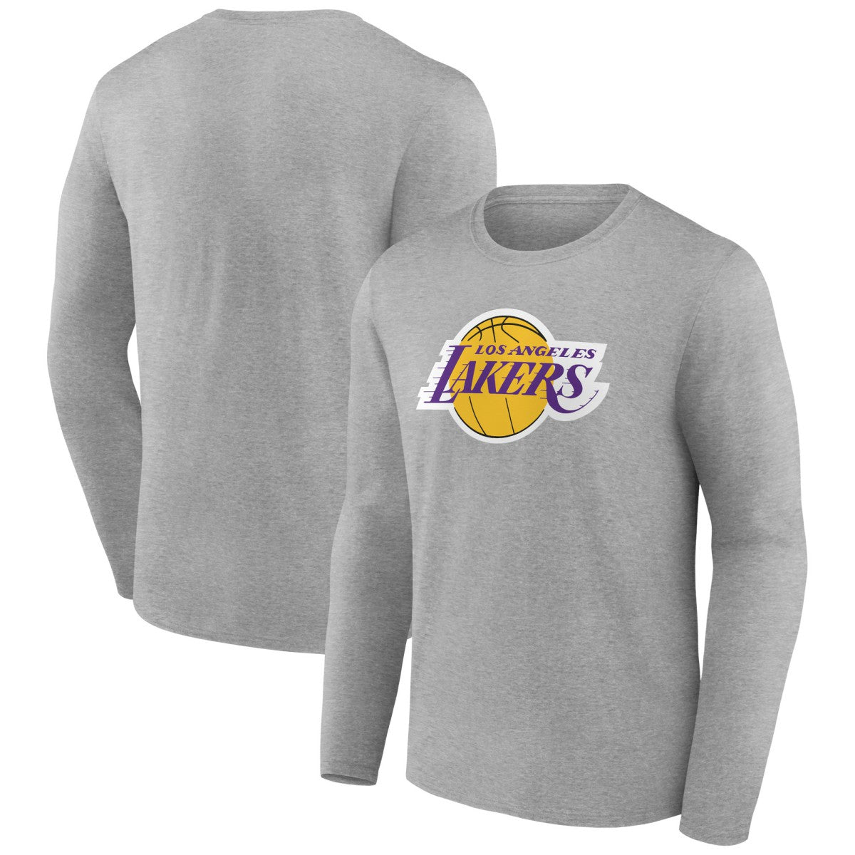 Los Angeles Lakers Primary Team Logo Long Sleeve T-Shirt - Gray outlet