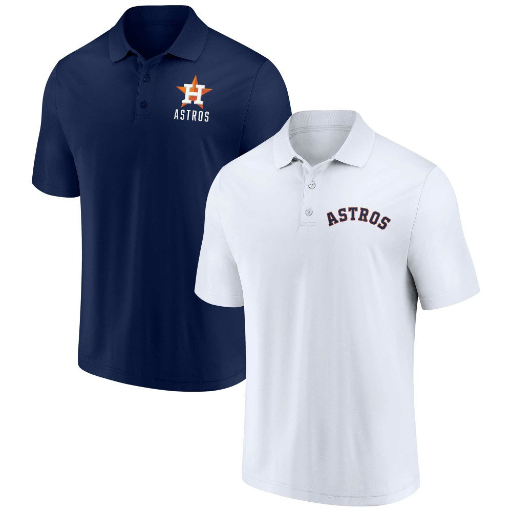 Houston Astros Two-Pack Logo Lockup Polo Set - Navy/White