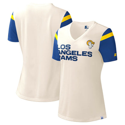 Los Angeles Rams Starter Women's Kick Start V-Neck T-Shirt - White sale