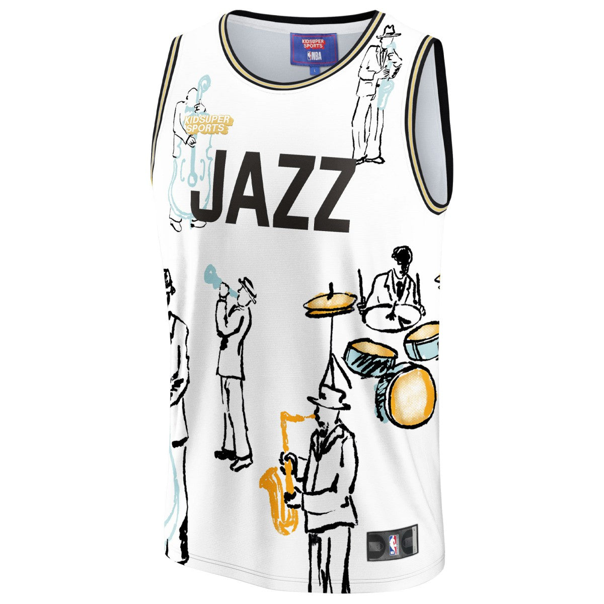 Utah Jazz NBA & KidSuper Studios Unisex Hometown Jersey - White | Fanatics for sale