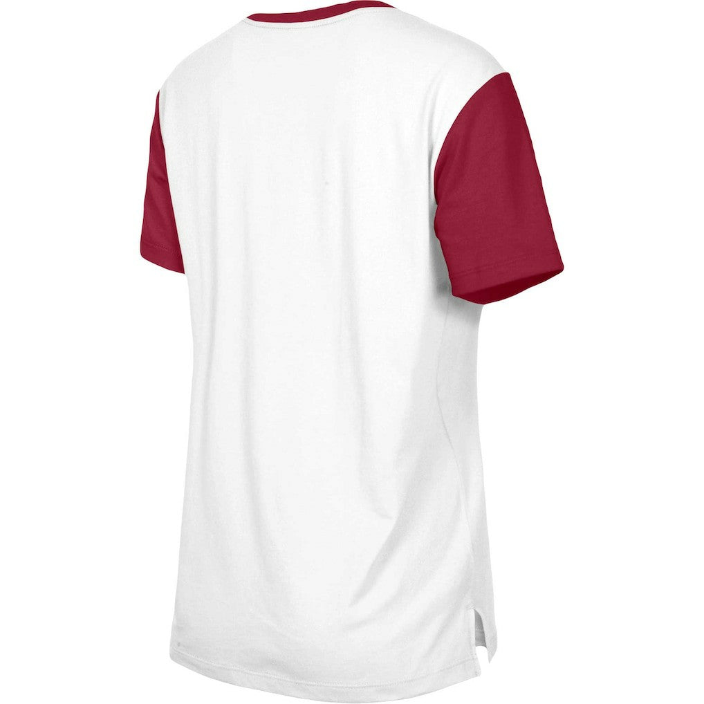 Washington Commanders New Era Women's Third Down Colorblock T-Shirt - White/Burgundy outlet
