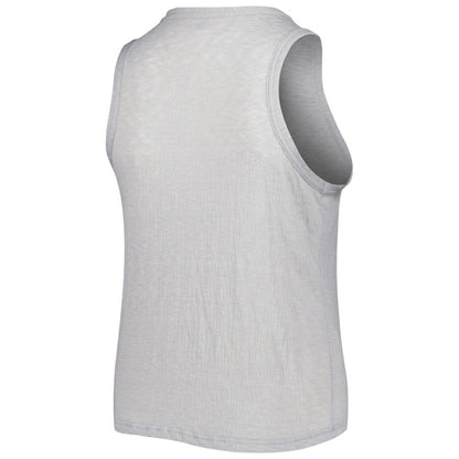 Colorado Rockies Soft as a Grape Women's Plus Size High Neck Tri-Blend Tank Top - Gray
