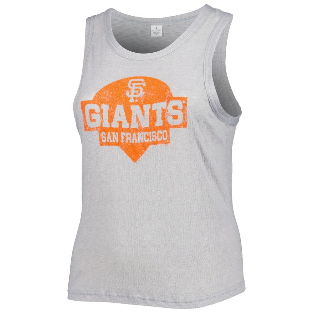 San Francisco Giants Soft as a Grape Women's Plus Size High Neck Tri-Blend Tank Top - Gray