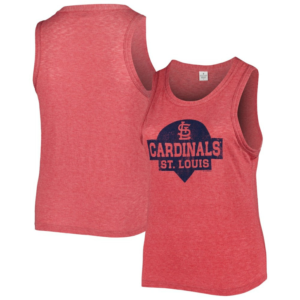St. Louis Cardinals Soft as a Grape Women's Plus Size High Neck Tri-Blend Tank Top - Red