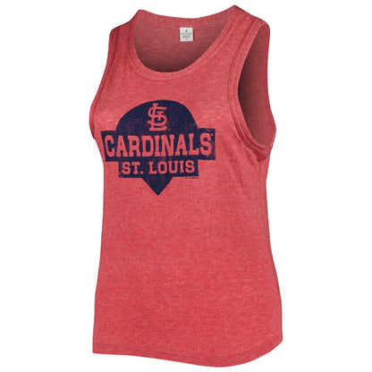 St. Louis Cardinals Soft as a Grape Women's Plus Size High Neck Tri-Blend Tank Top - Red