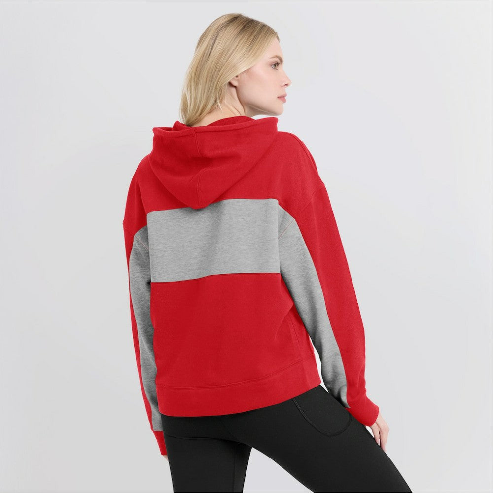 Washington Nationals Women's Filled Stat Sheet Pullover Hoodie - Red