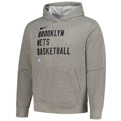 Brooklyn Nets Unisex 2023/24 Performance Spotlight On-Court Practice Pullover Hoodie - Heather Gray | Nike for sale