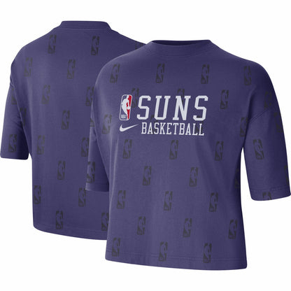 Phoenix Suns Women's Allover NBA Logo Boxy T-Shirt - Purple | Nike outlet