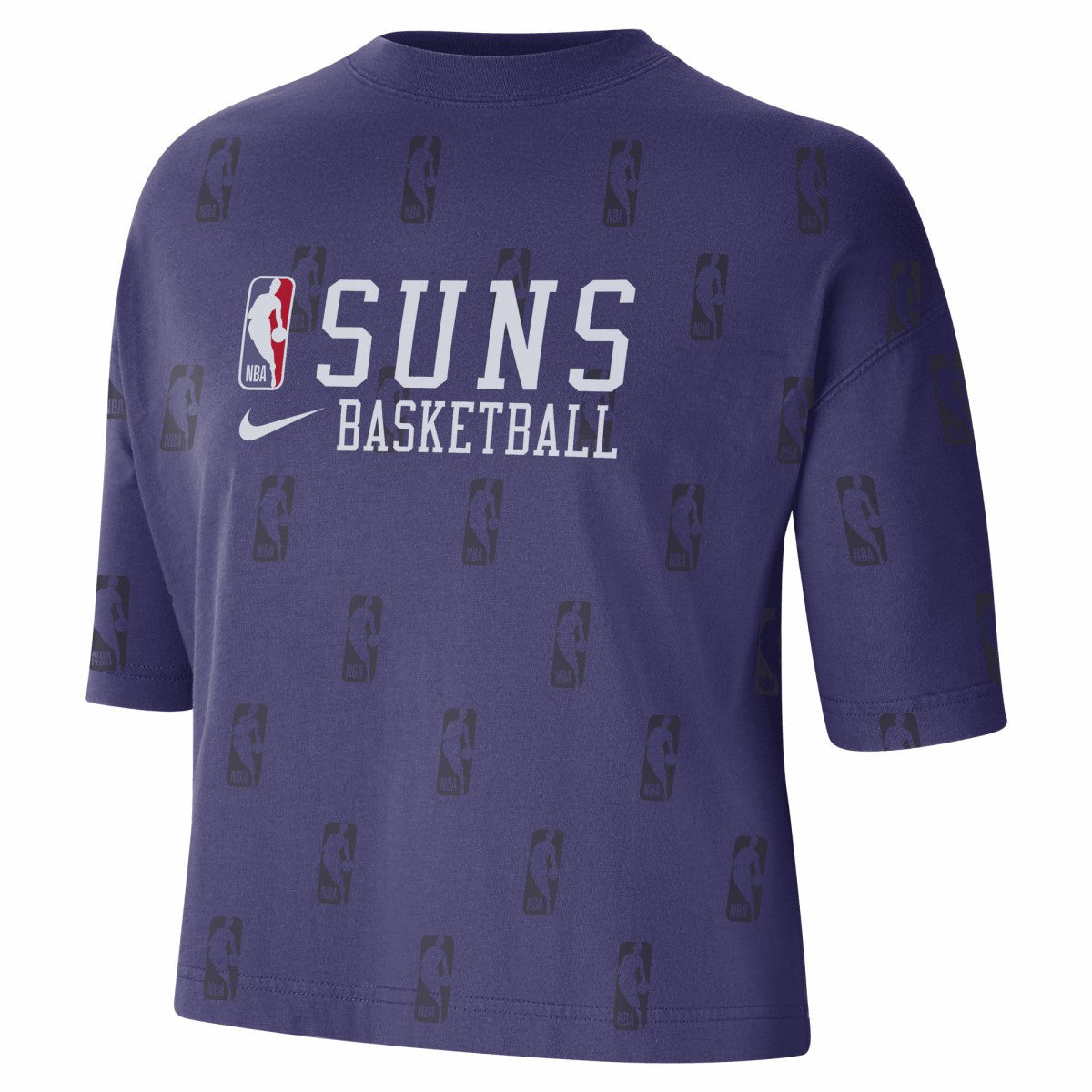 Phoenix Suns Women's Allover NBA Logo Boxy T-Shirt - Purple | Nike outlet