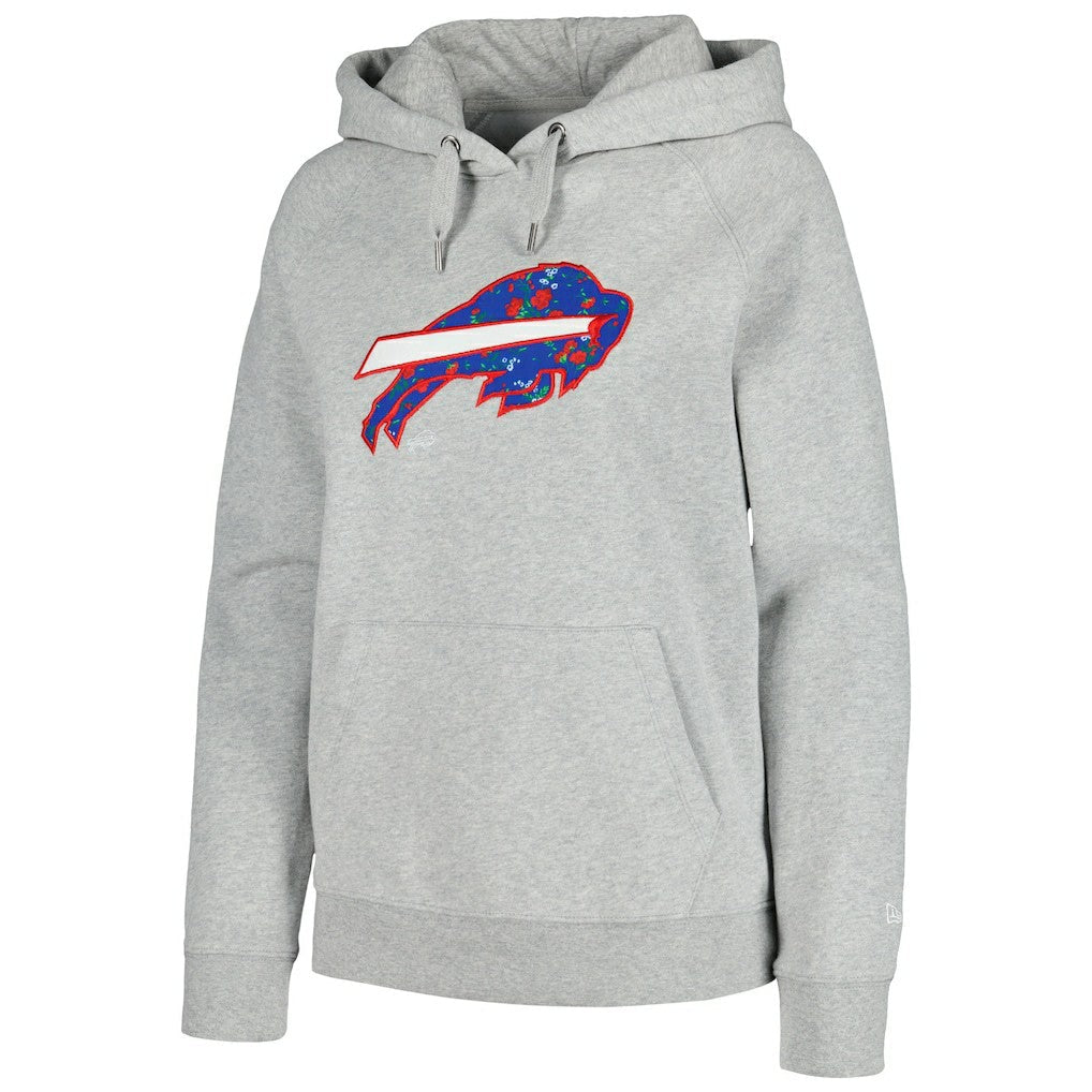 Buffalo Bills New Era Women's Floral Raglan Pullover Hoodie - Gray sale