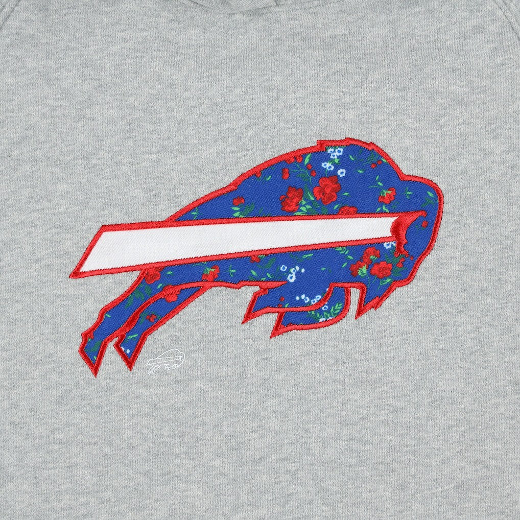 Buffalo Bills New Era Women's Floral Raglan Pullover Hoodie - Gray sale